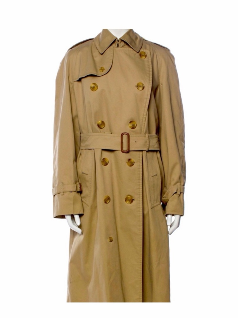 Burberry Tan Double-Breasted Trench Coat